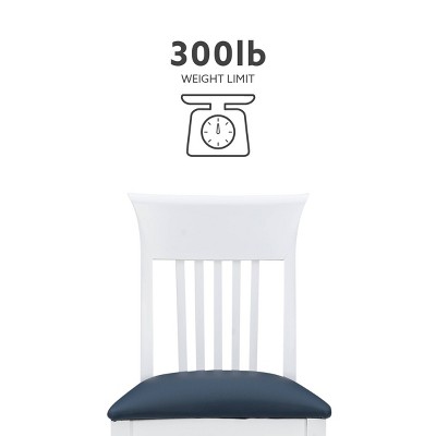 Coastal Cottage Charm White Faux Leather Dining Chairs, Set of 2