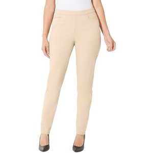 Catherines Women's Plus Size Essential Flat Front Pant - 1 of 4
