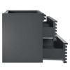 Modway Render 35" MDF Wood Wall-Mount Bathroom Vanity Cabinet in Gray - 3 of 4