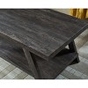 Athens Contemporary Replicated Wood Shelf Coffee Table in Charcoal Finish - 4 of 4