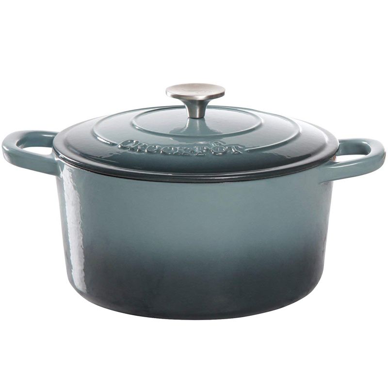 Crock-Pot Artisan 160 Ounce Round Cast Iron Dutch Oven in Slate Gray, 3 of 8