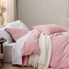 Duvet Cover Set 3pcs Prewashed Fabric Queen Size Bright White - Bedsure - 4 of 4