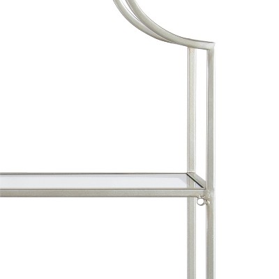 Silver Scalloped 4-Tier Glass Wall Shelf