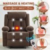 Recliner Chair with Heat & Massage - Overstuffed Rocking Chair Manual Reclining Sofa w/ Side & Front Pockets and Cup Holder - 4 of 4