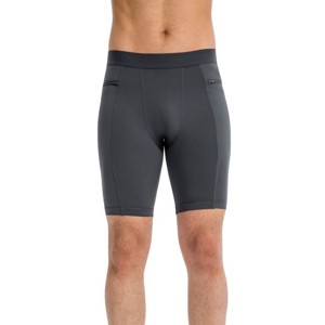 Anna-Kaci Active Men's Compression Biker Shorts with Side Pockets and Moisture-Wicking Stretch Fabric - 1 of 4