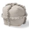 Alfro Handwoven Cotton Fringe Pouf Ottoman  - Baxton Studio - 3 of 4