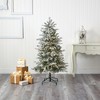 Nearly Natural 5-ft Slim Flocked Nova Scotia Spruce Artificial Christmas Tree with 150 Warm White LED Lights and 433 Bendable Branches - 4 of 4
