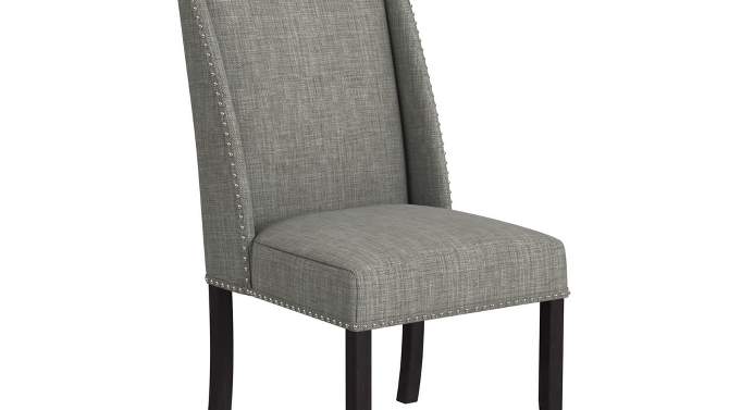 Set of 2 Wing Back Modern Dining Chairs Gray - HomePop, 2 of 13, play video