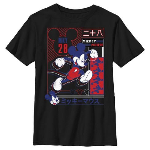 Boy's Disney Mickey Mouse 28 Kanji T-shirt - Black - Medium : Target