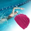 Unique Bargains Nylon Pleated Style Swimming Cap 1 Pc - 2 of 4