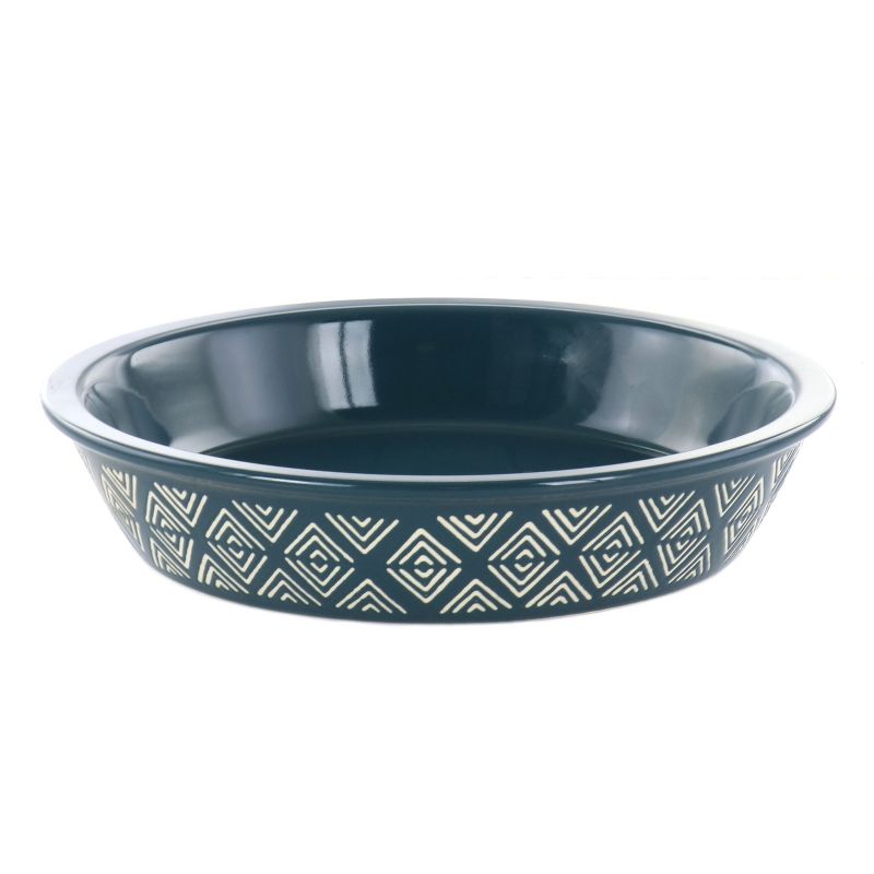 Deep Blue 10-Inch Hand Painted Stoneware Pie Dish