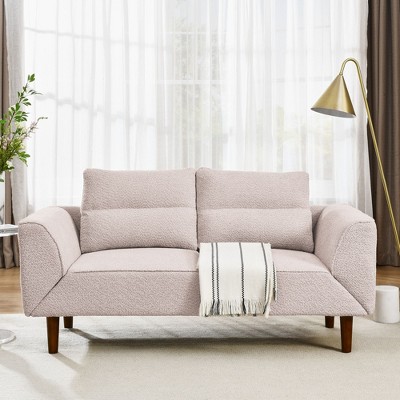 NicBex Multi-Functional  Convertible Sleeper Chair,Soft Sofa Bed with Adjustable Armrest,Couches with Thick Padded Cushion for Living Room,Pink