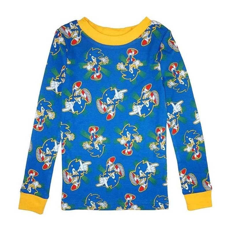 Sonic The Hedgehog Little/Big Boy's 4-Piece Cotton Pajama Set, 4 of 7