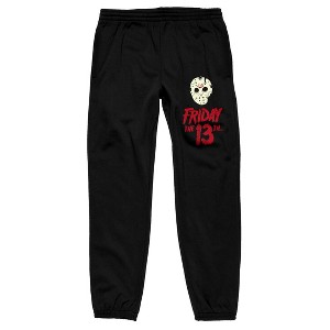 Friday The 13th I Love Friday Men's Black Graphic Sweatpants - 1 of 3