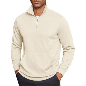 COOFANDY Mens Quarter Zip Pullover Mock Neck Sweatshirt Long Sleeve Sweater Polo Half Zip Pullover with Pocket - 1 of 4