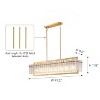 Siljoy Luxury Rectangle Crystal Chandelier Modern Rectangular Led Pendant Lighting Gold Hanging Light Fixture for Dining Room Kitchen Island - 4 of 4