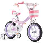 RoyalBaby Jenny Princess 14" Kids Bike with Enclosed Chain Guard, Training Wheels, Basket, Bell & Tool Kit for Ages 3 to 5, Pink EL