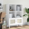 vidaXL Bookcase Bookshelf Storage Cabinet SENJA Rattan Look Solid Wood Pine - White - 2 of 4