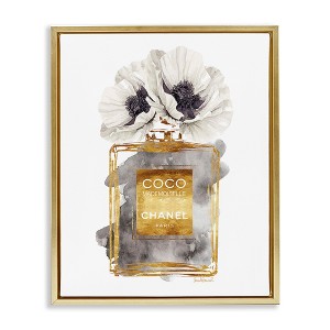 Stupell Industries Poppy Perfume Bouquet Black Framed Floater Canvas Wall Art - 1 of 4
