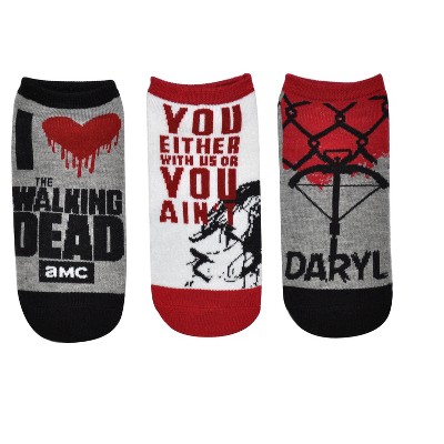 The Walking Dead I Heart The Walking Dead Daryl 3 Pair Pack of Lowcut Socks