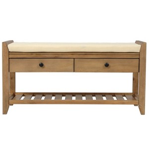 NicBex Modern 39" Storage Bench with 2 Drawers and Bottom Shelf for Entryway and Living Room - 1 of 4