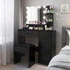 Vanity Desk Modern with LED Mirror and Storage Cabinet for Bedroom 35.43in-3irtyhousy - 2 of 4