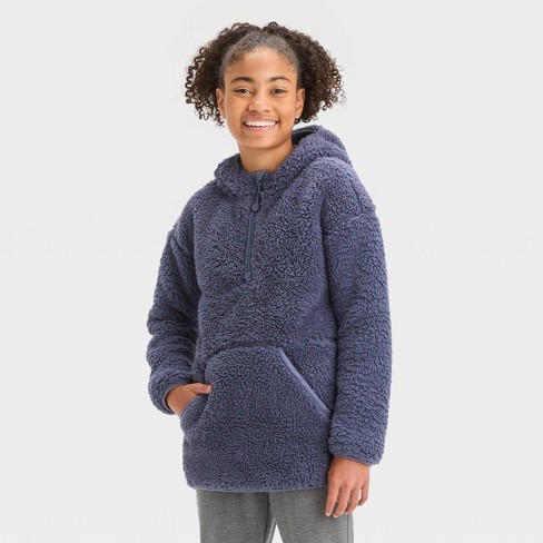 Girls' Quilted Fleece Jacket - All In Motion™ Green Xl : Target