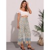 INSPIRE CHIC Women's Boho Pockets Floral Beach Elastic Waist Palazzo Wide Leg Trouser Pants - 4 of 4