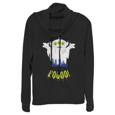 Juniors Womens Toy Story Halloween Squeeze Alien Boo Ghosts Cowl Neck Sweatshirt