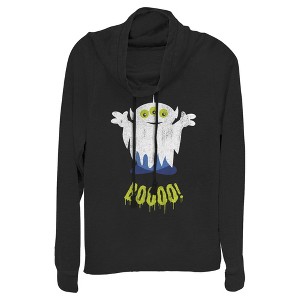 Juniors Womens Toy Story Halloween Squeeze Alien Boo Ghosts Cowl Neck Sweatshirt - 1 of 4