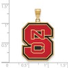 Black Bow Jewelry 14k Yellow Gold Plated Sterling Silver North Carolina State Wolfpack NCAA Extra Large Pendant - 2 of 3