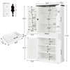 USIKEY 71" Tall Kitchen Pantry Cabinet, Farmhouse Storage Cabinet with Barn Doors, 1 Drawer & Adjustable Shelves, Cupboard for Kitchen, White - 2 of 4