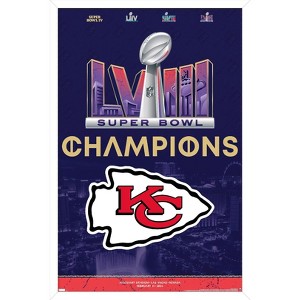 Trends International NFL Kansas City Chiefs - Super Bowl LVIII Team Logo Framed Wall Poster Prints - 1 of 4