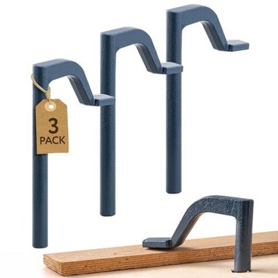 Impresa 3-Pack Hold Fast Bench Dog Hole 8 Inch Wood Clamps - Steel Clamps for Woodworking Tools with 3.5 Reach