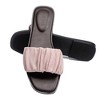 Roxoni Women’s Ruched Fabric Slide Sandals Open Toe Flat Sandals with Heel Cushion - 2 of 4