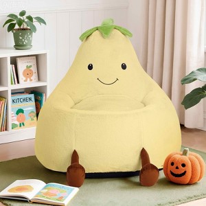 MAYEERTY Toddler Children's Bean Bag Chair Artificial Rabbit Fur Cover Teenager Filled Sofa - 1 of 4