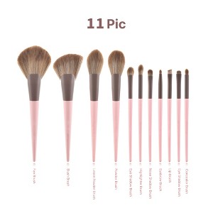 Makeup Brushes 11 Pieces Makeup, Foundation Brush Eyeshadow Brush Makeup Brush Set (Pink, 11 Pieces) - 1 of 4
