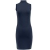 VENUS Womens Mock Neck Mini Dress  -  S, Navy - 3 of 4