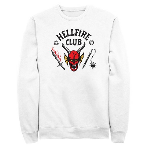 Men's Stranger Things Welcome To The Hellfire Club Sweatshirt - White - 3x  Large : Target