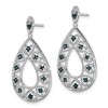 Black Bow Jewelry Blue & White Diamond Teardrop Heart Dangle Earrings in Sterling Silver - 2 of 4
