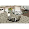 3pc Sylvie Glass Top Coffee, Sofa, and End Table Set Satin Plated/Black - HOMES: Inside + Out - 4 of 4