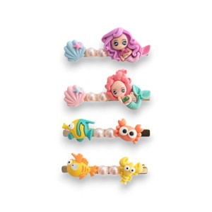 Summer Crystal - Pearls Mermaid Sea Life Hair Clips - 4 Pack - 1 of 4