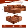 Minimalist Corduroy L-Shape Sectional with Chaise - Deep Seating Sleeper Sofa for Living Room & Lounge - 3 of 4