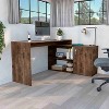 Vynxaria Modern Dark Brown L-Shaped Desk Open Closed Storage Corner Design for Home Office Gaming Setups - 3 of 4