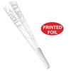 Beistle White New Year Horns with Silver Print, 9", (25/Pkg) Silver - 3 of 4