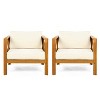 Christopher Knight Home Maribel Transitional Outdoor Acacia Wood Club Chair with Cushions (Set of 2) - 4 of 4