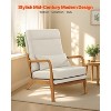 VEVOR Accent Chair, High Back Mid Century Modern Armchair with Solid Wood Frame and Non-Slip Legs, Upholstered Leisure Chair, Beige - 3 of 4
