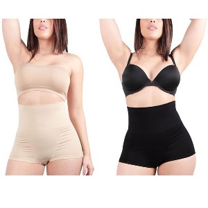 Memoi 2 Pair Women's High-Waist Boy Short Shaping Briefs - 1 of 3