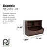PJ Wood Multi-Functional Bookcase, Store or Display Books of Different Sizes, Wooden Floor Standing Shelf Organizer for Home or Office, Espresso - 3 of 4