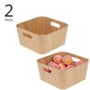 mDesign Wood Print Kitchen Food Storage Organizer Bin - 2 Pack - 2 of 4